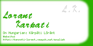 lorant karpati business card
